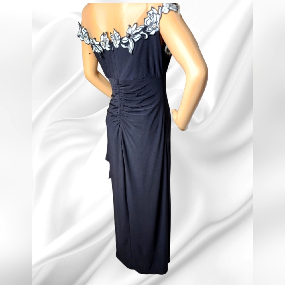 MSK Petite Off-The Shoulder Illusion Black 10P
